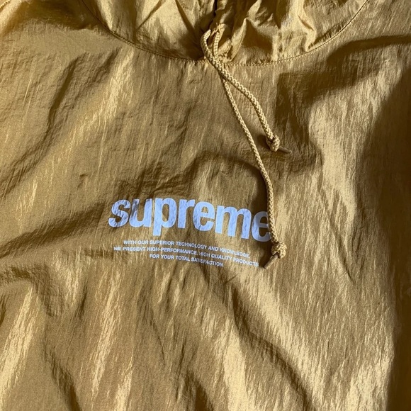 Supreme Packable Poncho & small separate supreme pack bag Size large Color Gold - Picture 2 of 6
